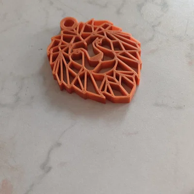 Móc khóa đầu sư tử hình học (Lion Keychain) in 3D cực đẹp