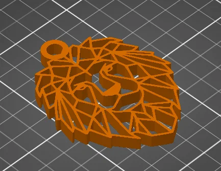 Móc khóa đầu sư tử hình học (Lion Keychain) in 3D cực đẹp - Image 2