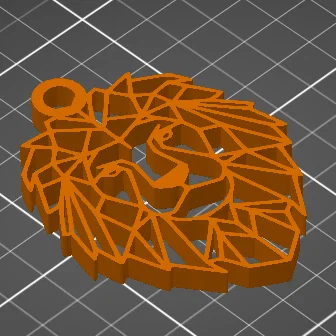 Móc khóa đầu sư tử hình học (Lion Keychain) in 3D cực đẹp
