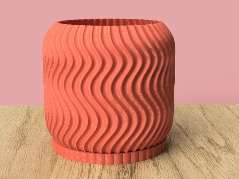 Mẫu in 3D chậu cây Twisty Plant Pot có đĩa lót tiện dụng - Image 2