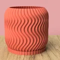 Mẫu in 3D chậu cây Twisty Plant Pot có đĩa lót tiện dụng - Thumbnail 2