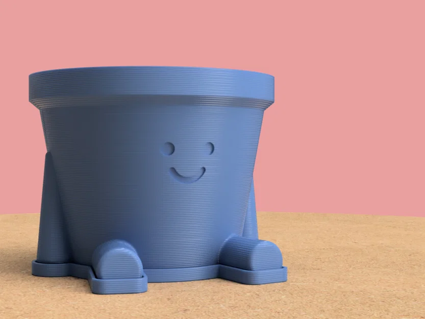Chậu cây mặt cười dễ thương (Smiley Guy Plant Pot) in 3D - Image 1
