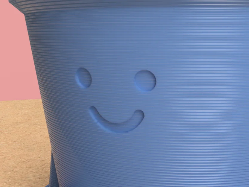 Chậu cây mặt cười dễ thương (Smiley Guy Plant Pot) in 3D - Image 2