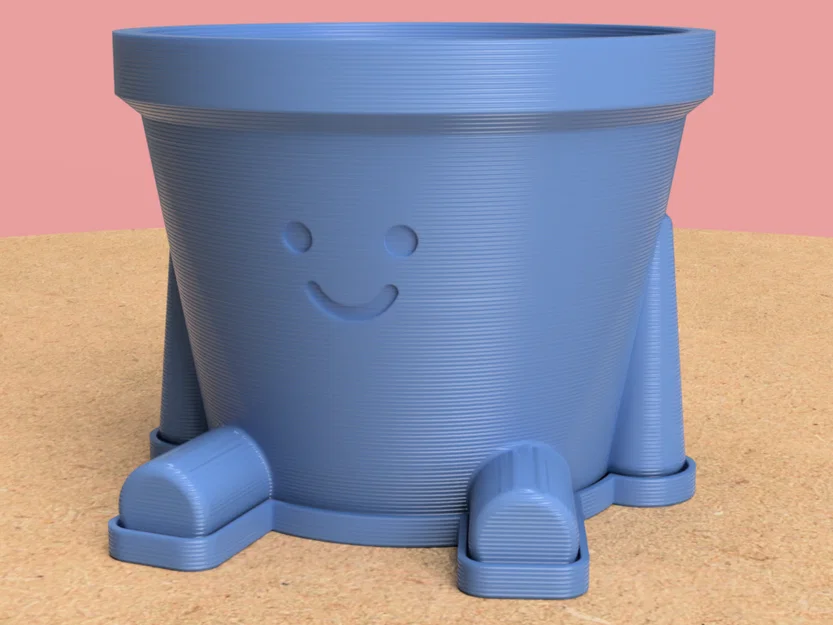 Chậu cây mặt cười dễ thương (Smiley Guy Plant Pot) in 3D - Image 3