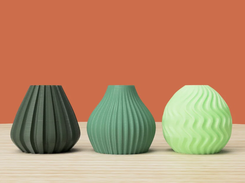 Bộ ba bình hoa mini trang trí (Mini Vase Set of 3) - File in 3D - Image 1