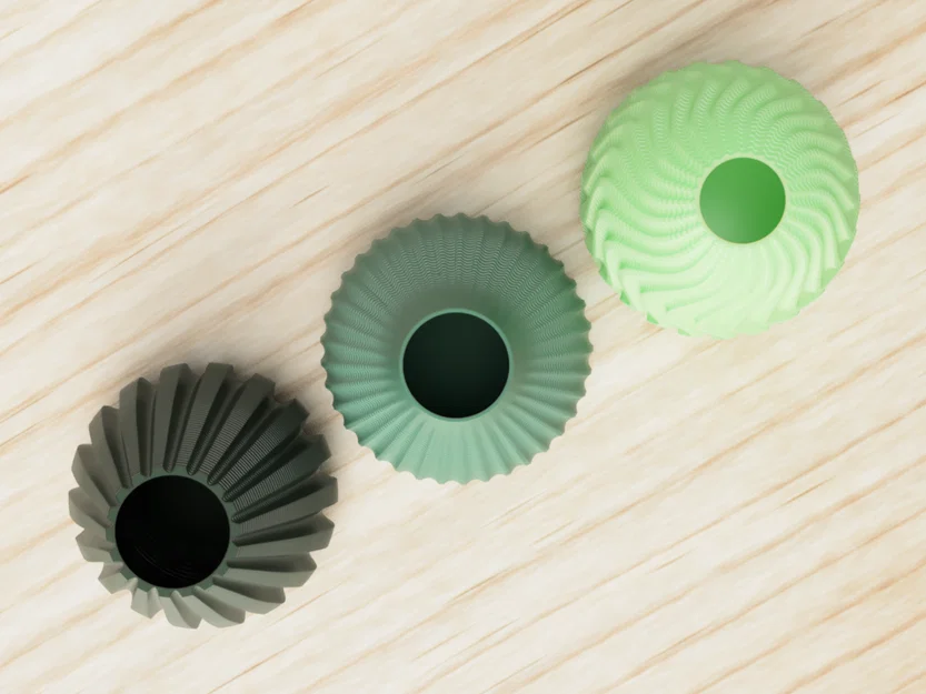 Bộ ba bình hoa mini trang trí (Mini Vase Set of 3) - File in 3D - Image 2