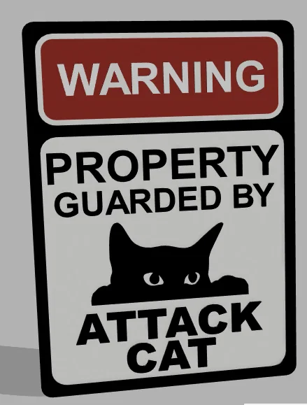 Biển cảnh báo Attack Cat Modular: Trang trí độc lạ cho fan yêu mèo - Image 1