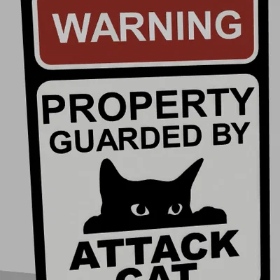 Biển cảnh báo Attack Cat Modular: Trang trí độc lạ cho fan yêu mèo