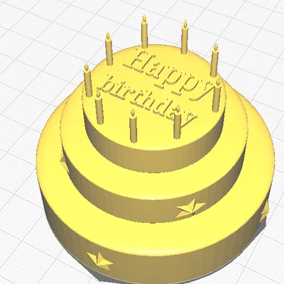 Mô hình bánh sinh nhật 3D (Birthday Cake) thiết kế trang trí đẹp mắt