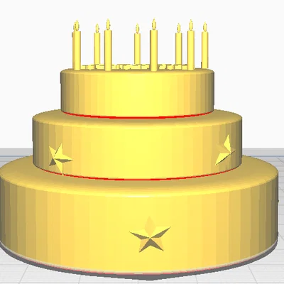 Mô hình bánh sinh nhật 3D (Birthday Cake) thiết kế trang trí đẹp mắt