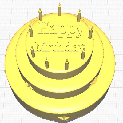 Mô hình bánh sinh nhật 3D (Birthday Cake) thiết kế trang trí đẹp mắt