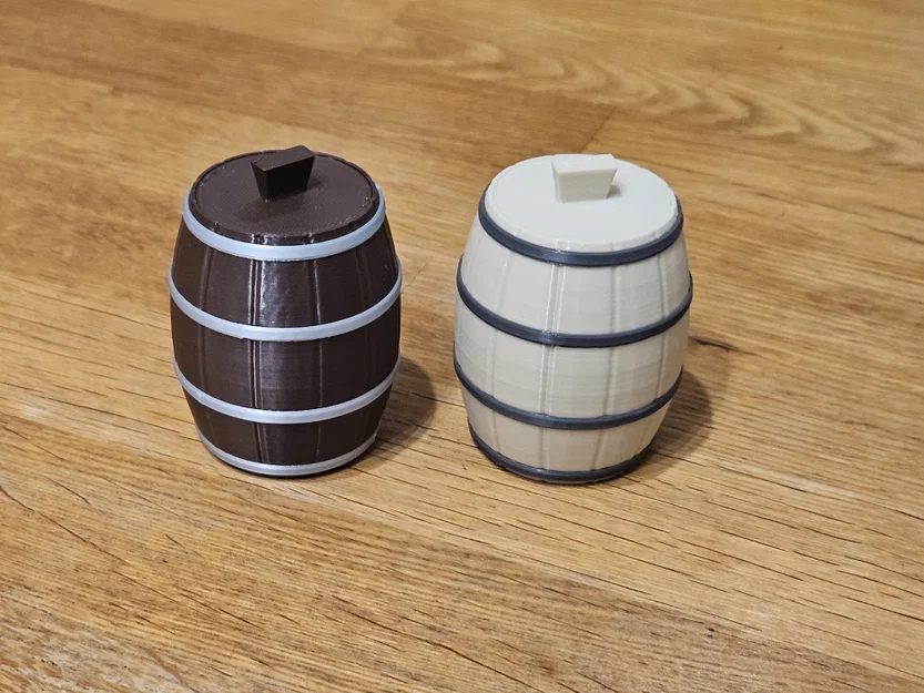 Barrel (Thùng gỗ) có nắp & vòng rời để phối màu - Image 1
