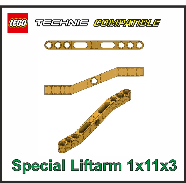 Thanh đòn nâng LEGO Technic 1x11x3 tương thích - Bản in 3D - Image 1