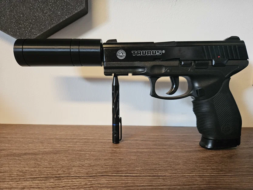 Bộ giảm thanh in 3D hầm hố cho súng Airsoft Taurus - Image 1