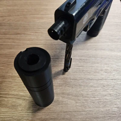 Bộ giảm thanh in 3D hầm hố cho súng Airsoft Taurus