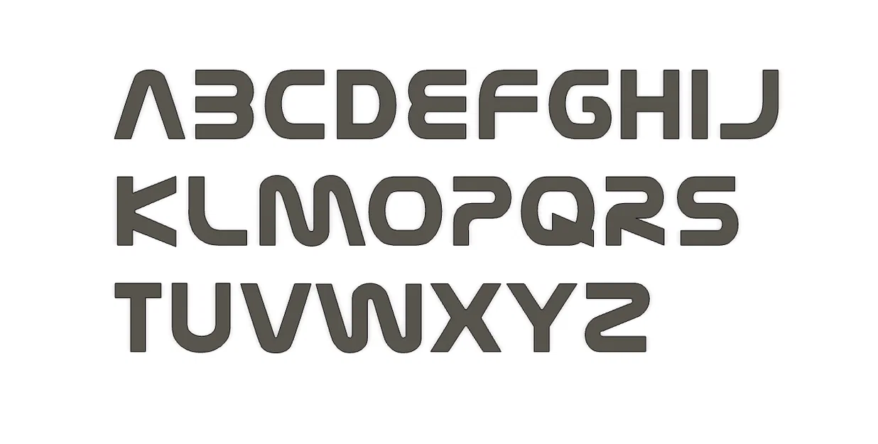 Nasa Font Alphabets - Mẫu chữ NASA dạng 3D - Image 2