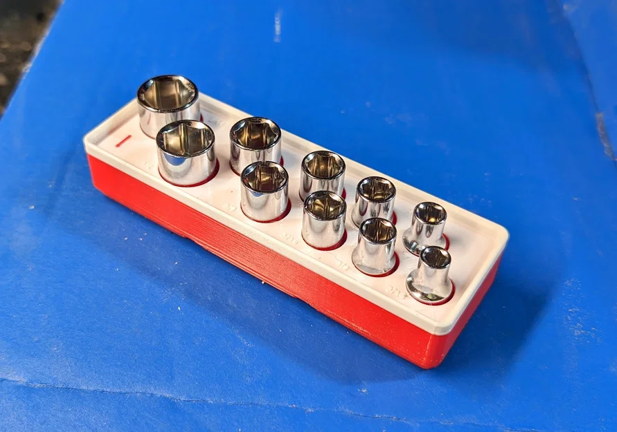 Khay Gridfinity giữ đầu tuýp 1/4" Pittsburgh Harbor Freight (SAE) - Image 1