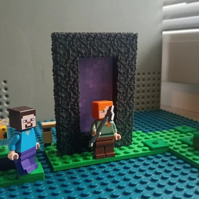 Cổng Nether Minecraft bằng gạch LEGO