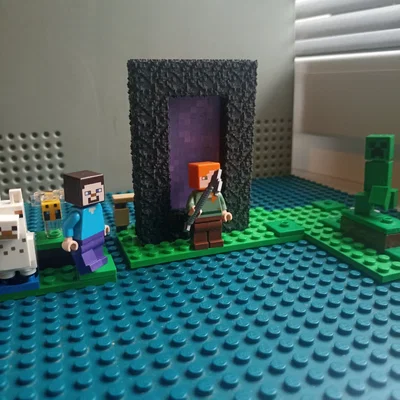 Cổng Nether Minecraft bằng gạch LEGO
