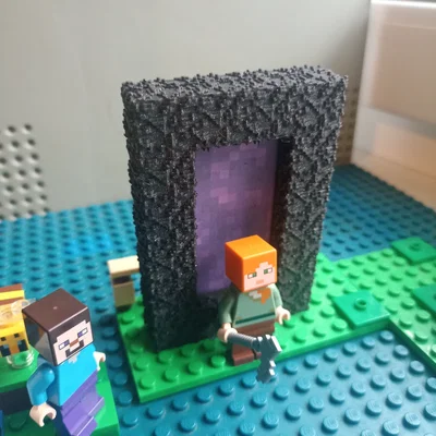 Cổng Nether Minecraft bằng gạch LEGO