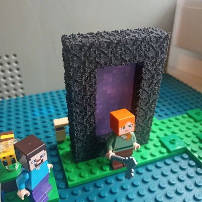 Cổng Nether Minecraft bằng gạch LEGO