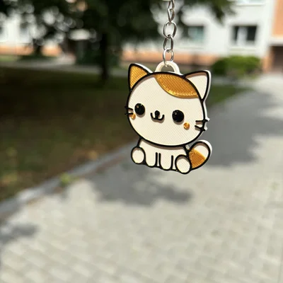 Móc khóa mèo con 3D dễ thương - Quà tặng handmade độc đáo