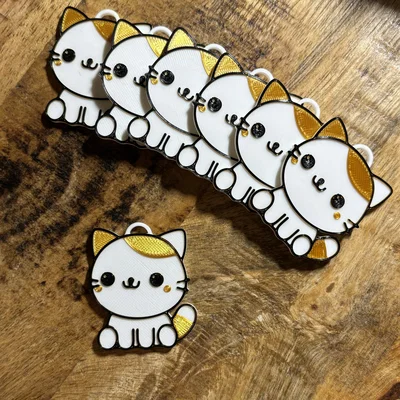 Móc khóa mèo con 3D dễ thương - Quà tặng handmade độc đáo