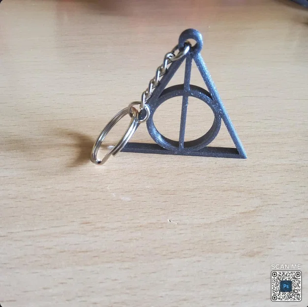 Móc khóa Bảo bối Tử thần Harry Potter in 3D siêu chất - Image 1