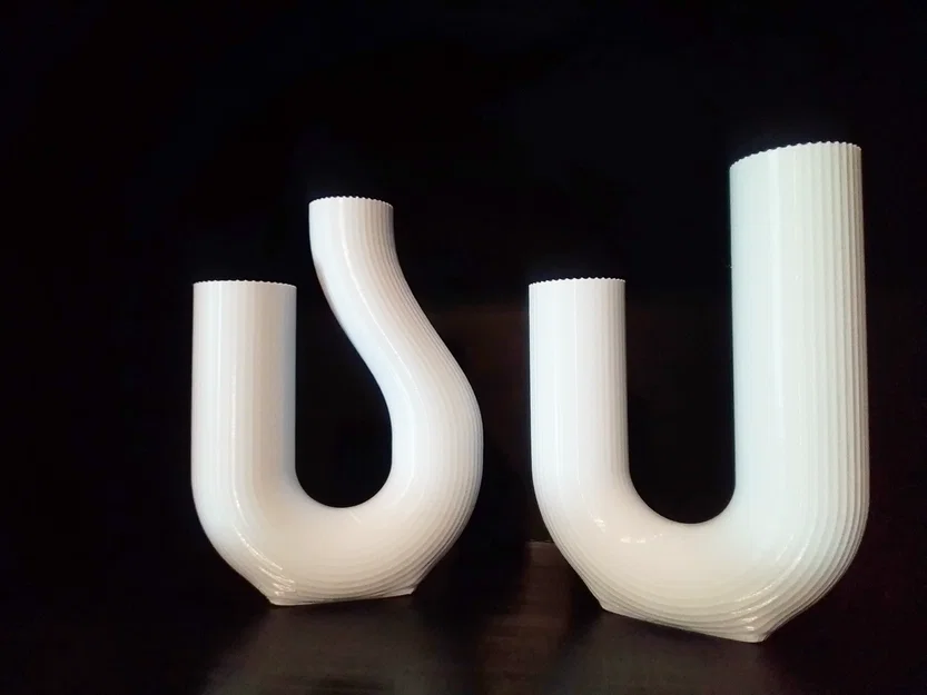 Modern Wavy Vase – Bộ bình trang trí gợn sóng phong cách tối giản - Image 2