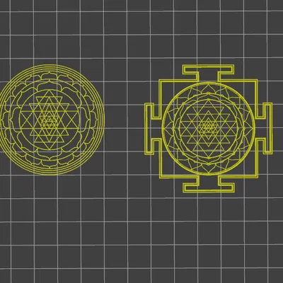 Mô hình Sri Yantra Ấn Độ in 3D trang trí tinh xảo