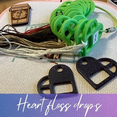 Floss drops hình trái tim / Thread organisers