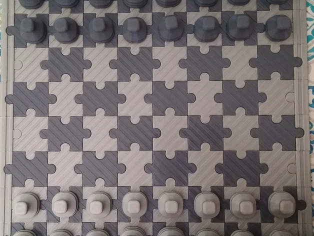 Bàn cờ vua dạng mảnh ghép 40x40 cm in 3D độc đáo - Image 11