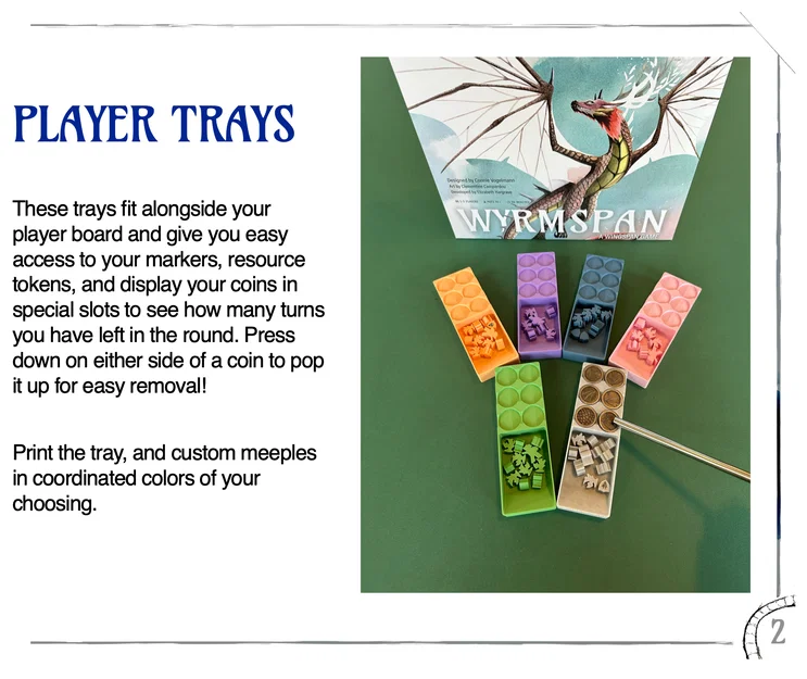 Bộ khay đựng (Insert) cho board game Wyrmspan - Image 4