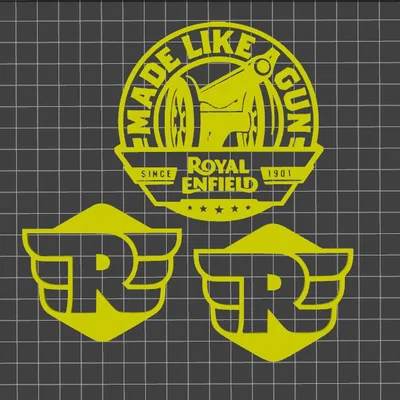 Mô hình 3D logo Royal Enfield làm móc khóa cực chất