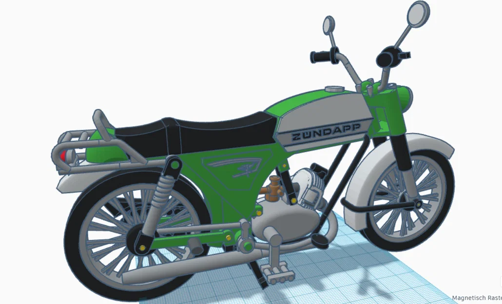 Mô hình xe cổ Zundapp CS50 đời 1977 tỷ lệ 1:10 - File in 3D - Image 8