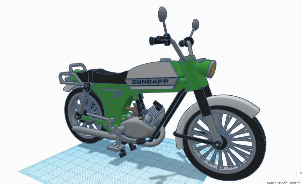 Mô hình xe cổ Zundapp CS50 đời 1977 tỷ lệ 1:10 - File in 3D - Image 10