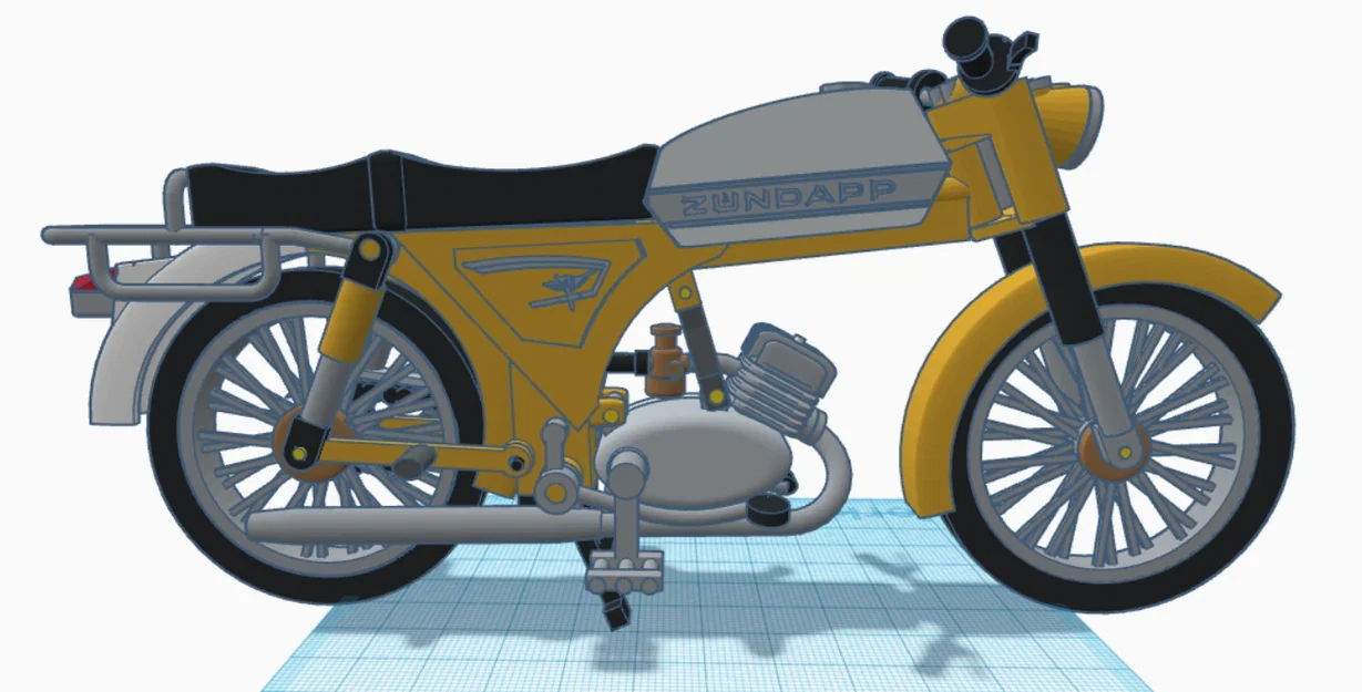 Mô hình xe máy Zundapp KS50 50cc cổ điển in 3D tỷ lệ 1:15 - Image 3