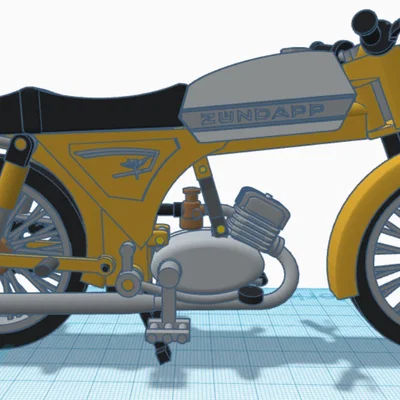 Mô hình xe máy Zundapp KS50 50cc cổ điển in 3D tỷ lệ 1:15