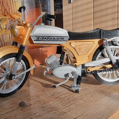Mô hình xe máy Zundapp KS50 50cc cổ điển in 3D tỷ lệ 1:15