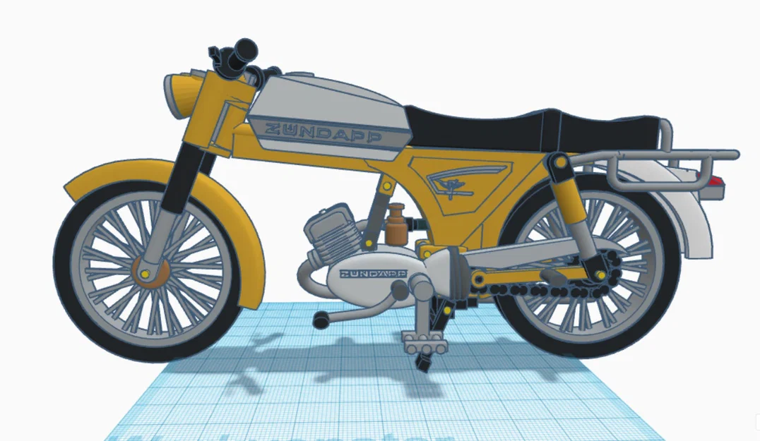 Mô hình xe máy Zundapp KS50 50cc cổ điển in 3D tỷ lệ 1:15 - Image 5