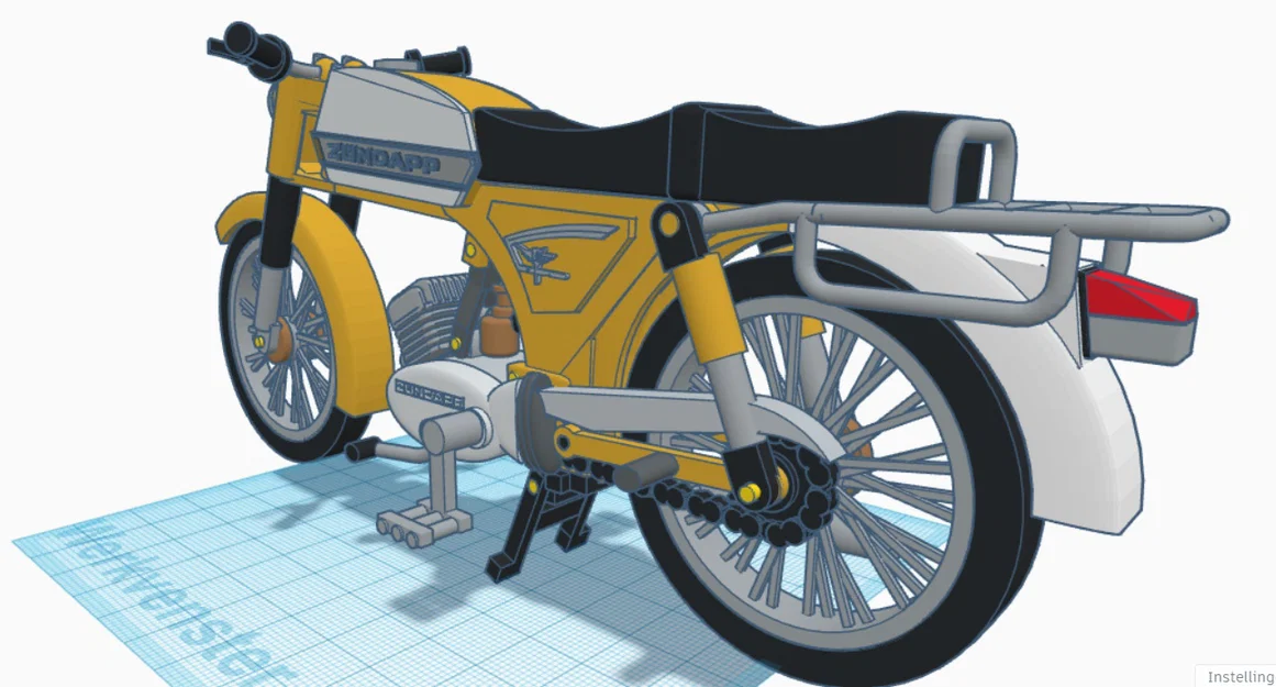 Mô hình xe máy Zundapp KS50 50cc cổ điển in 3D tỷ lệ 1:15 - Image 9