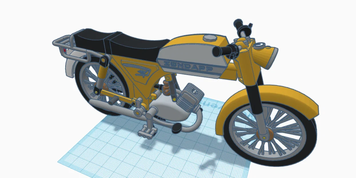 Mô hình xe máy Zundapp KS50 50cc cổ điển in 3D tỷ lệ 1:15 - Image 11