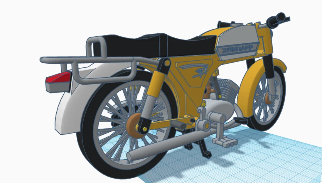 Mô hình xe máy Zundapp KS50 50cc cổ điển in 3D tỷ lệ 1:15 - Image 15