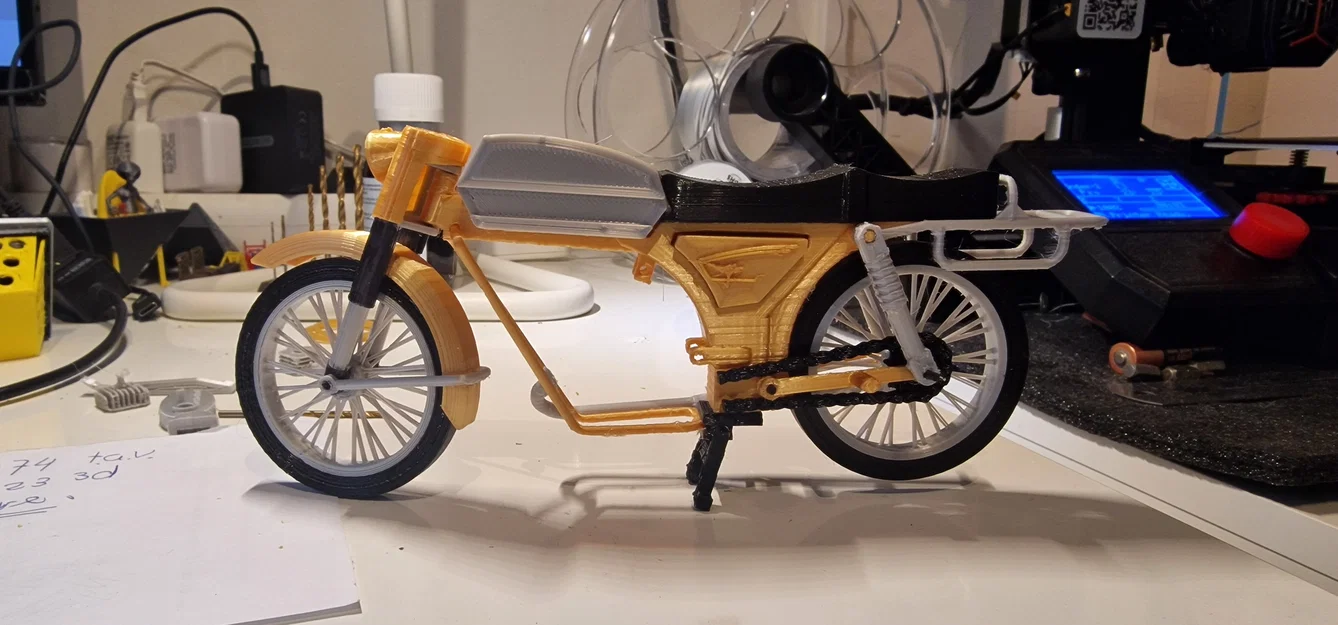 Mô hình xe máy Zundapp KS50 50cc cổ điển in 3D tỷ lệ 1:15 - Image 20