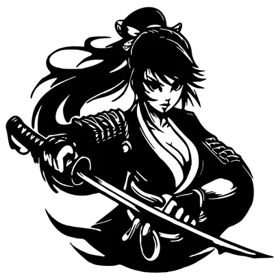 Mẫu in 3D Tranh treo tường Nữ chiến binh Samurai nghệ thuật