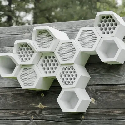 HexaHive dạng module kèm links (khách sạn côn trùng lục giác)