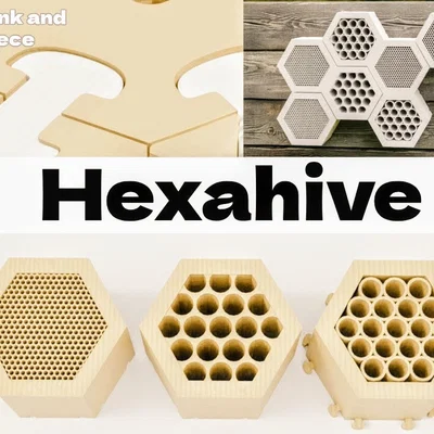 HexaHive dạng module kèm links (khách sạn côn trùng lục giác)