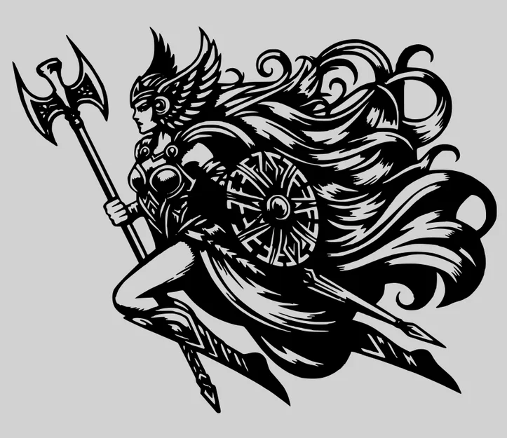 Mô hình tranh treo tường 3D nữ chiến binh Valkyrie đầy uy lực - Image 1