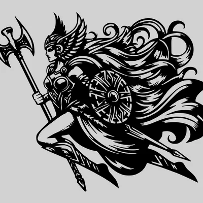 Mô hình tranh treo tường 3D nữ chiến binh Valkyrie đầy uy lực