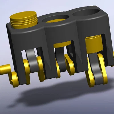 Mô hình khối động cơ 3 xi-lanh với piston chuyển động lắp ráp dễ dàng